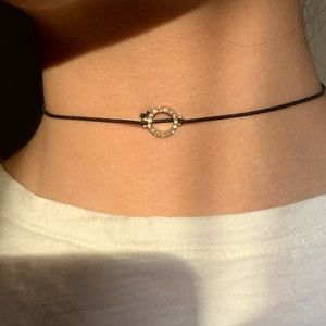 (NWOT) Golden Choker w/ White Crystals